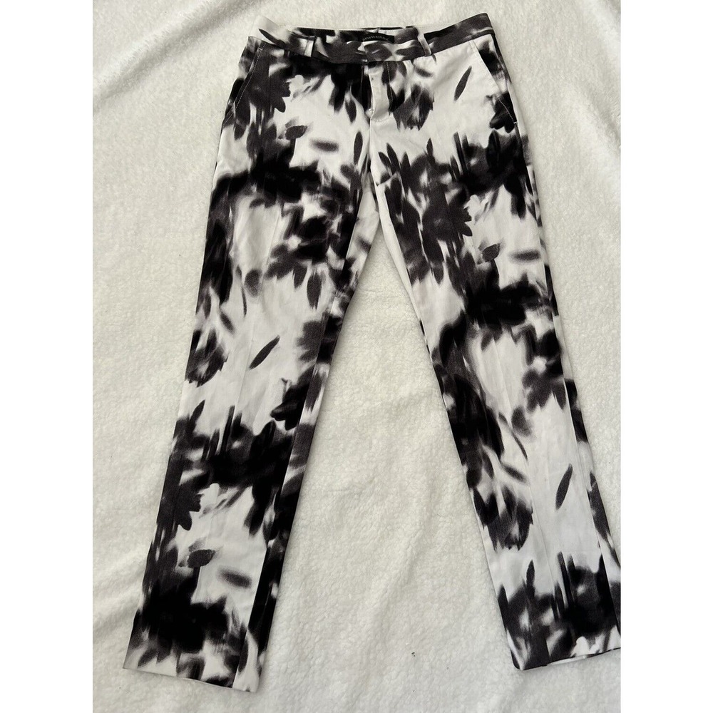 Banana Republic Women Ryan Black White Petite Dress Pants Size 2